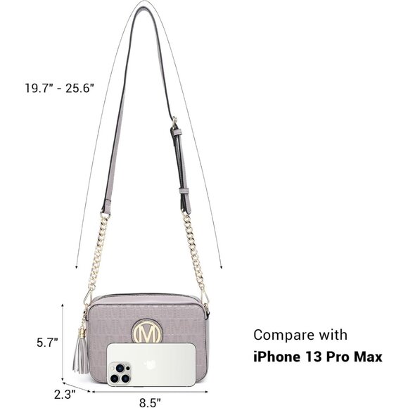 Lightweight PU Leather Crossbody Bag For Women with Zipper Pockets - Picture 6 of 7